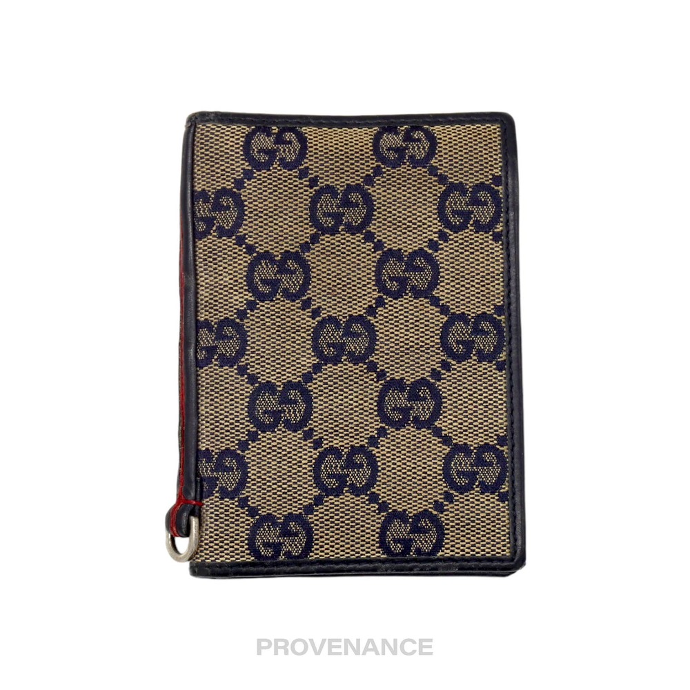🔴 Gucci Pocket Organizer Wallet - GG Canvas Navy